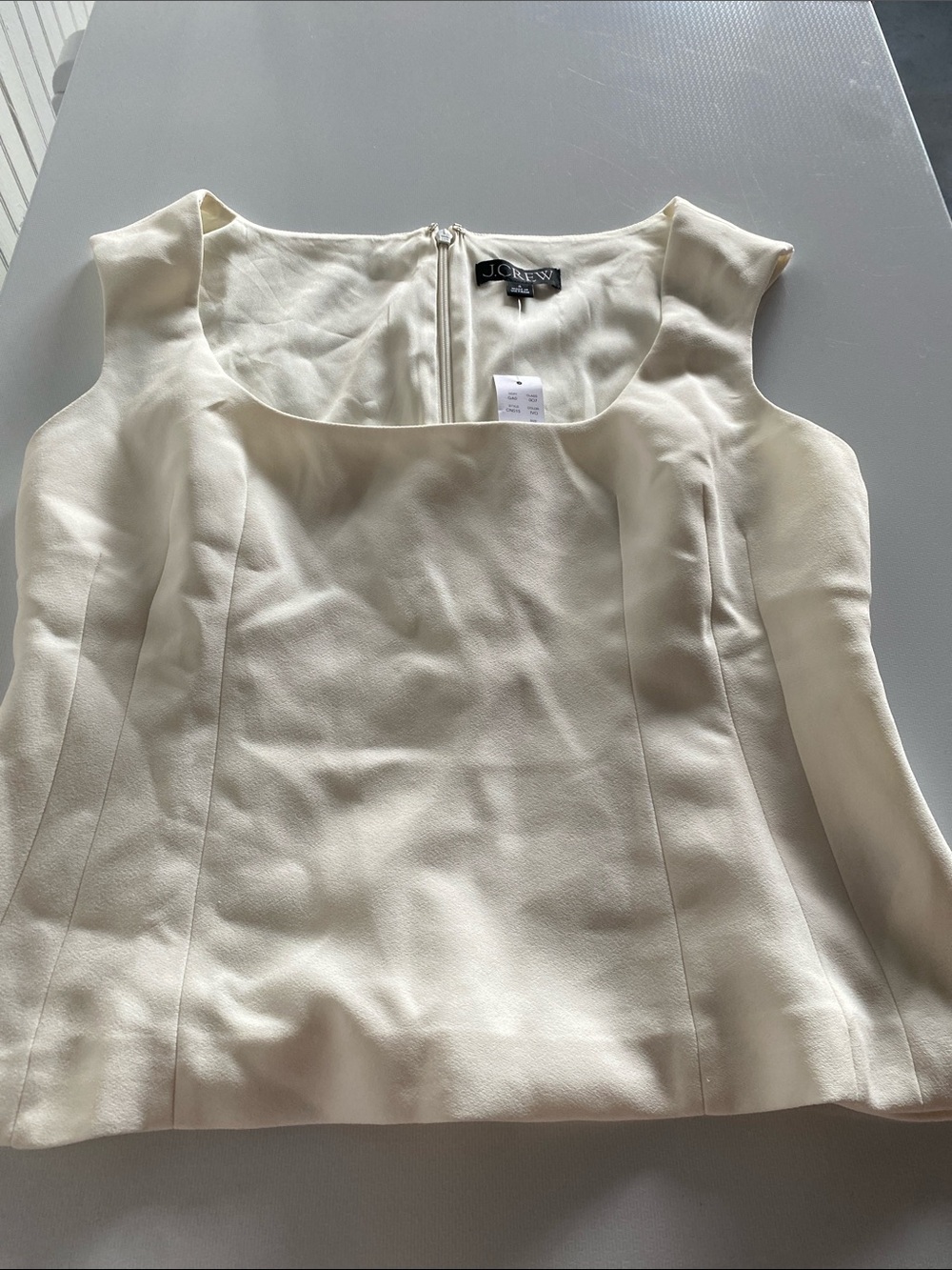 J. Crew Cream Scoop Neck Cap-Sleeve Tank. Size 6. NWT.